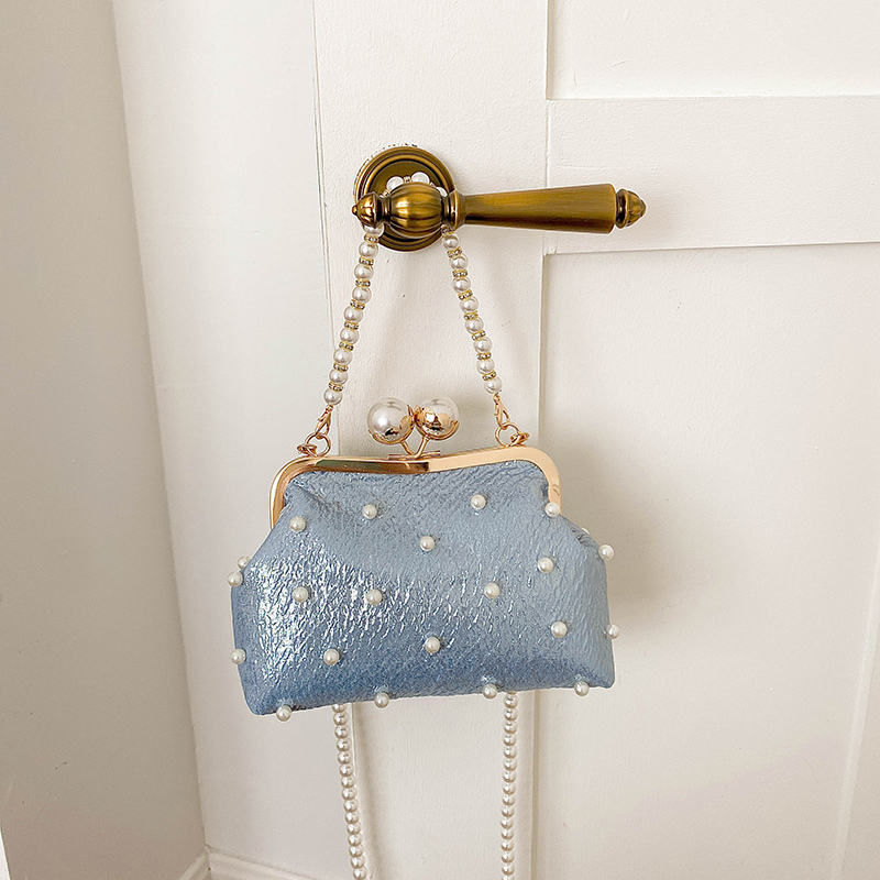 Luxury Bags Affordable - Parıltılı İnci Detaylı Kiss Lock Gece